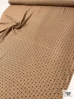 Ditsy Circle Graphic Grid Printed Silk Georgette - Milk Chocolate / Black / Sand 17 Ditsy Circle Graphic Grid Printed Silk Georgette - Milk Chocolate / Black / Sand -Fabrics And Fabrics Store 11167 8