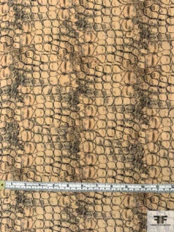 Alligator Skin Printed Silk Crepe De Chine - Tan / Black / Grey 14 Alligator Skin Printed Silk Crepe De Chine - Tan / Black / Grey -Fabrics And Fabrics Store 11351 5