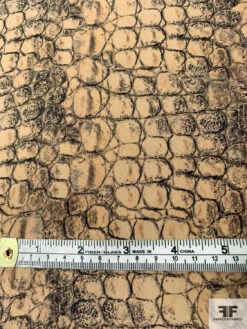 Alligator Skin Printed Silk Crepe De Chine - Tan / Black / Grey 15 Alligator Skin Printed Silk Crepe De Chine - Tan / Black / Grey -Fabrics And Fabrics Store 11351 6