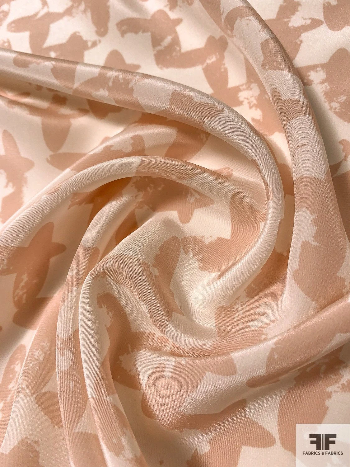 Cross Graphic Printed Silk Crepe De Chine - Blush / Ivory 6 Cross Graphic Printed Silk Crepe De Chine - Blush / Ivory - Image 4