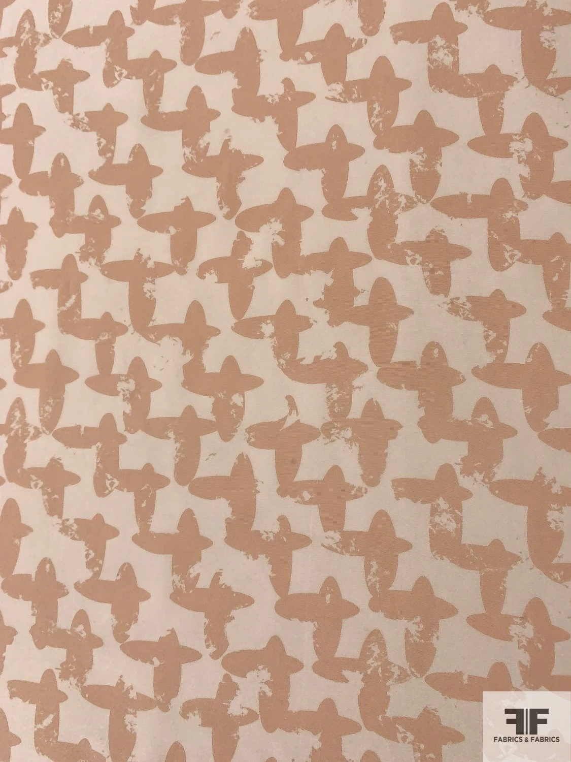 Cross Graphic Printed Silk Crepe De Chine - Blush / Ivory 4 Cross Graphic Printed Silk Crepe De Chine - Blush / Ivory - Image 2