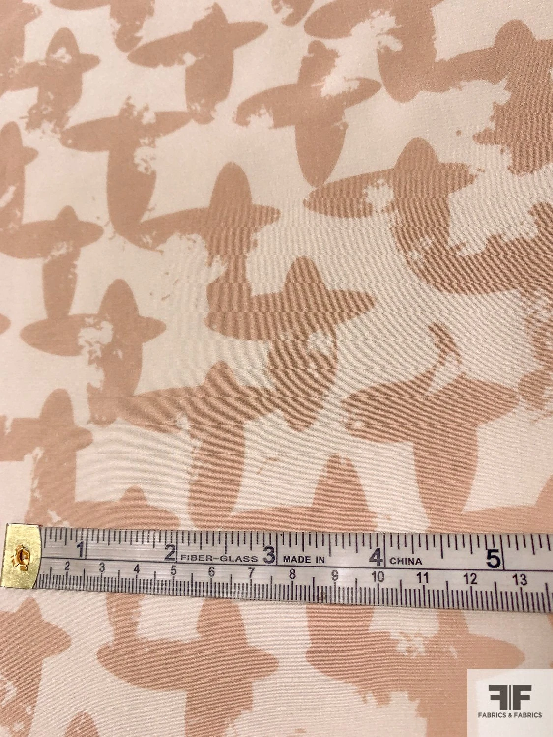 Cross Graphic Printed Silk Crepe De Chine - Blush / Ivory 8 Cross Graphic Printed Silk Crepe De Chine - Blush / Ivory - Image 6