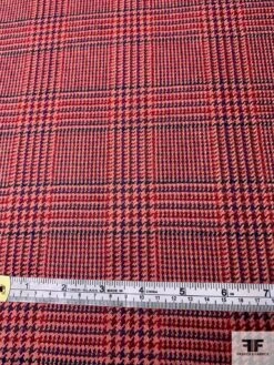 Italian Glen Plaid Jacket Weight Wool Suiting - Red / Pink/ Purple -Fabrics And Fabrics Store 11491 3