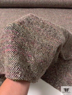 Italian Donegal Wool Tweed Suiting - Shades Of Grey / Multicolor