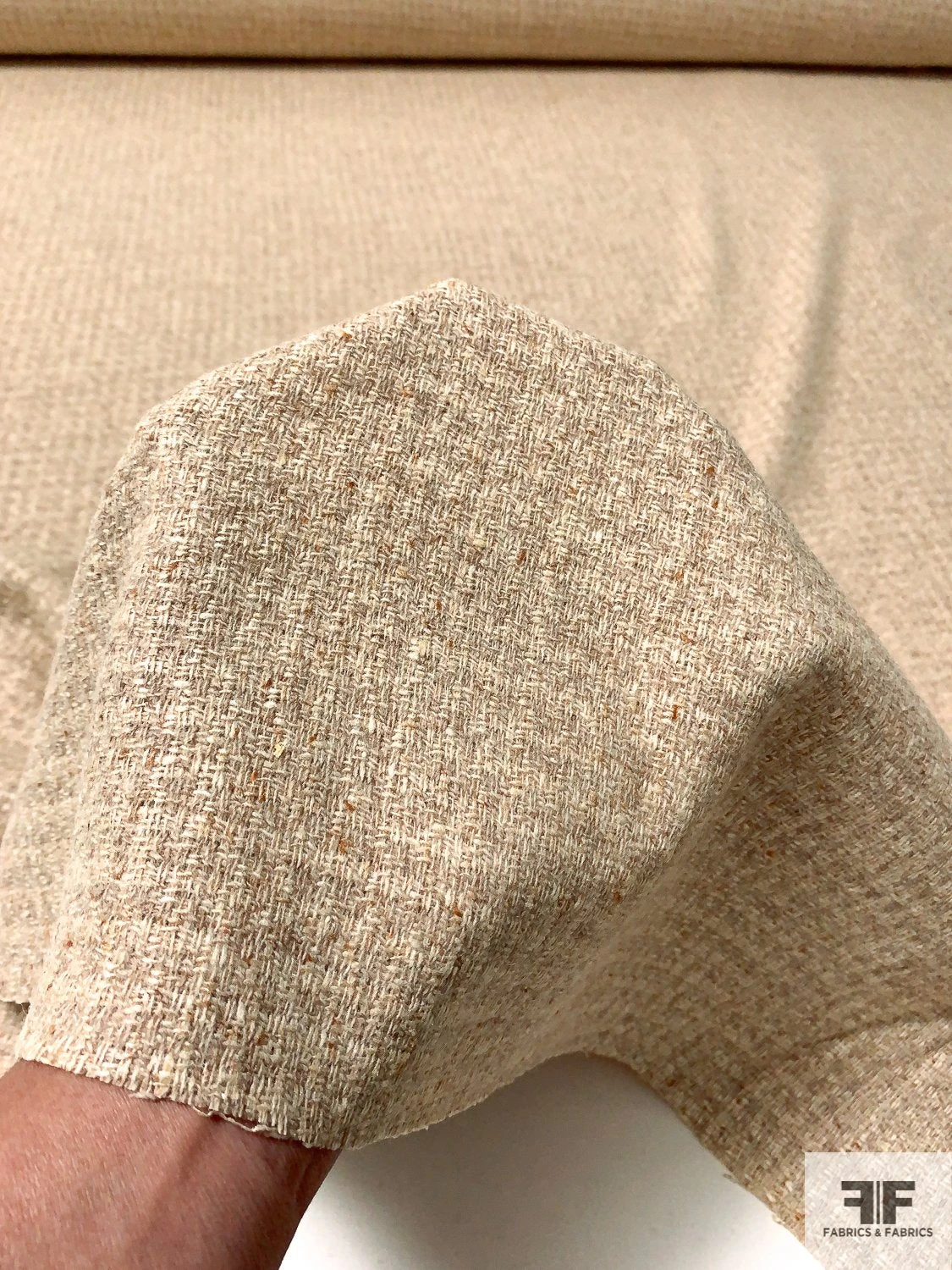 Italian Basketweave Wool Suiting - Oatmeal 6 Italian Basketweave Wool Suiting - Oatmeal - Image 4