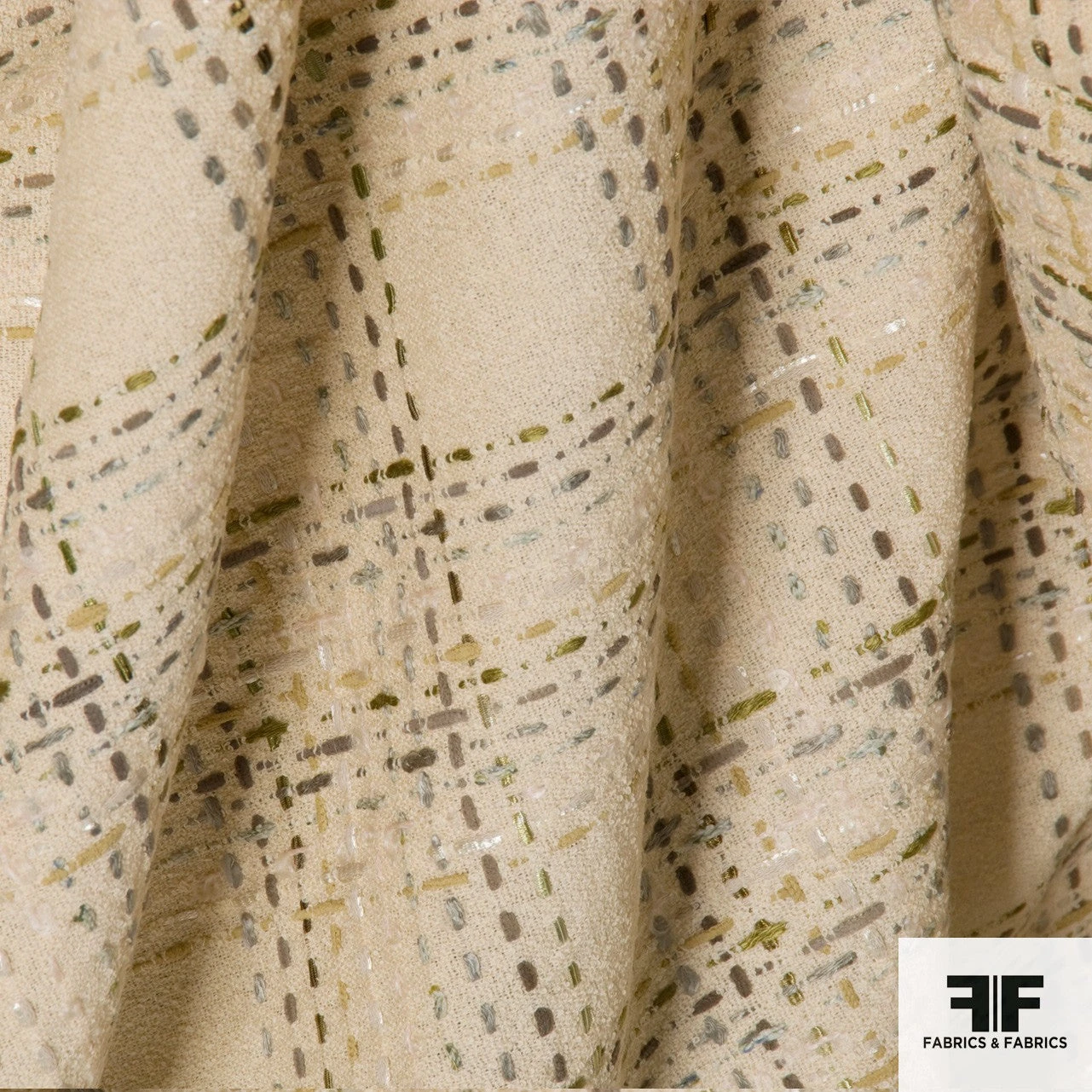 Plaid Wool Blend Tweed - Pale Yellow 5 Plaid Wool Blend Tweed - Pale Yellow - Image 3