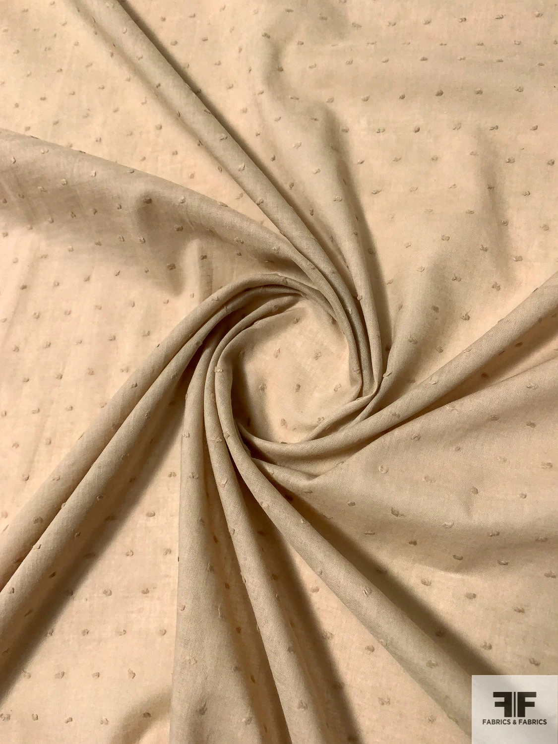Swiss Dot Cotton Voile - Tan 5 Swiss Dot Cotton Voile - Tan - Image 3