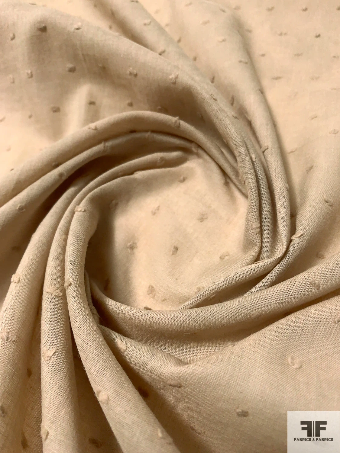 Swiss Dot Cotton Voile - Tan 4 Swiss Dot Cotton Voile - Tan - Image 2