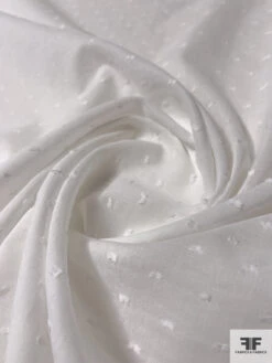 Swiss Dot Cotton Voile - White