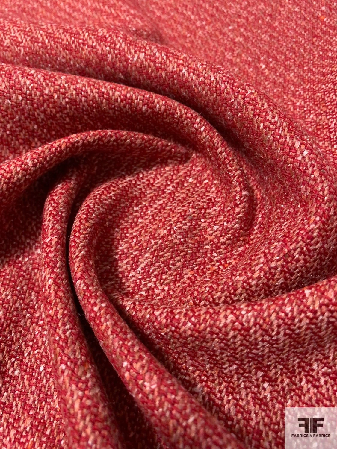 Basic Two-Tone Wool Suiting - Red / Blushy Pink 4 Basic Two-Tone Wool Suiting - Red / Blushy Pink - Image 2