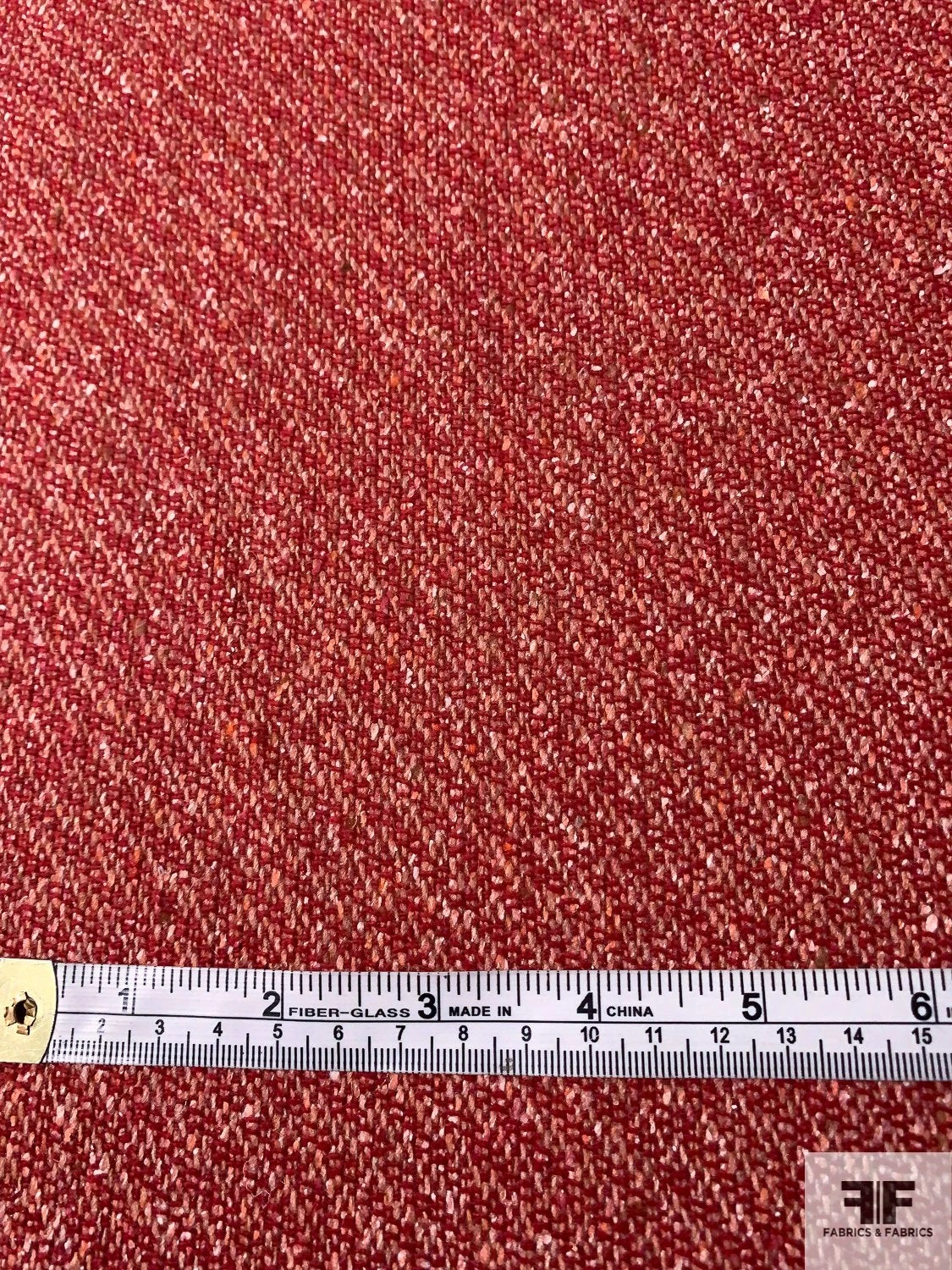 Basic Two-Tone Wool Suiting - Red / Blushy Pink 7 Basic Two-Tone Wool Suiting - Red / Blushy Pink - Image 5