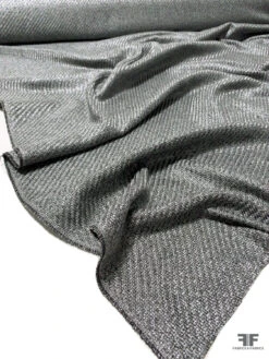 Italian Shimmery Wool Blend Suiting - Gunmetal Silver