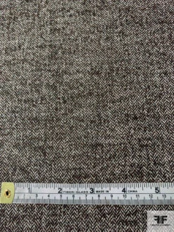 Virgin Wool Blend Micro-Chevron Stretch Suiting - Dark Chocolate / Off-White 12 Virgin Wool Blend Micro-Chevron Stretch Suiting - Dark Chocolate / Off-White -Fabrics And Fabrics Store 11580 4