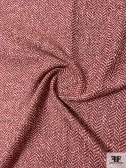 Italian Chevron-Like Tweed Wool Blend Suiting - Dusty Rose / Dusty Peach 10 Italian Chevron-Like Tweed Wool Blend Suiting - Dusty Rose / Dusty Peach -Fabrics And Fabrics Store 11585 2