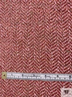 Italian Chevron-Like Tweed Wool Blend Suiting - Dusty Rose / Dusty Peach 12 Italian Chevron-Like Tweed Wool Blend Suiting - Dusty Rose / Dusty Peach -Fabrics And Fabrics Store 11585 4