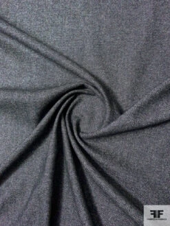 Italian Wool Blend Flannel Gabardine - Denim Navy