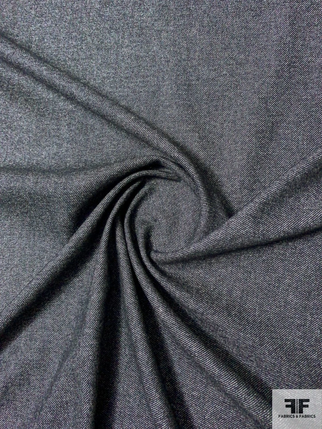 Italian Wool Blend Flannel Gabardine - Denim Navy 3 Italian Wool Blend Flannel Gabardine - Denim Navy