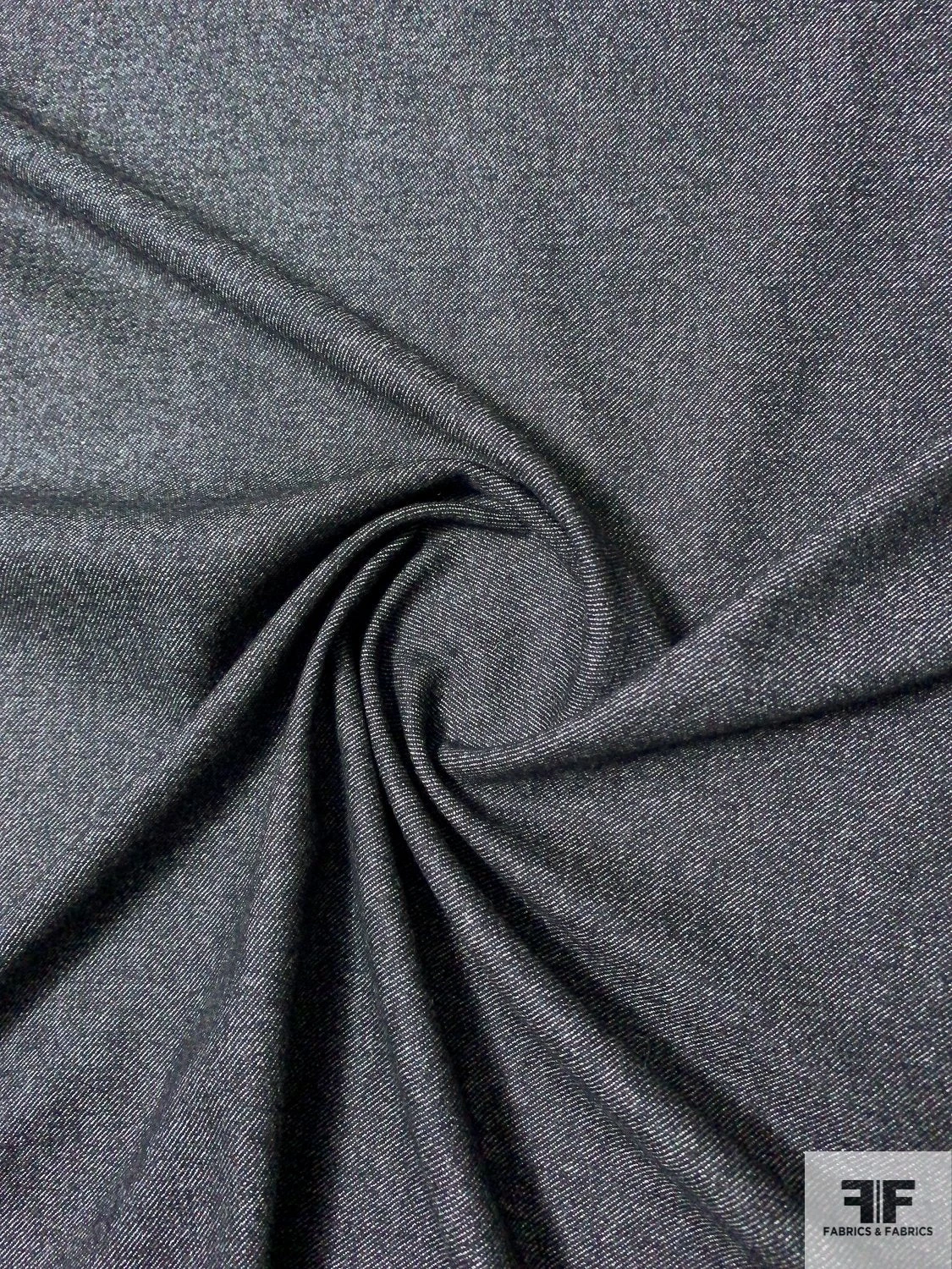 Italian Wool Blend Flannel Gabardine - Denim Navy 5 Italian Wool Blend Flannel Gabardine - Denim Navy - Image 3