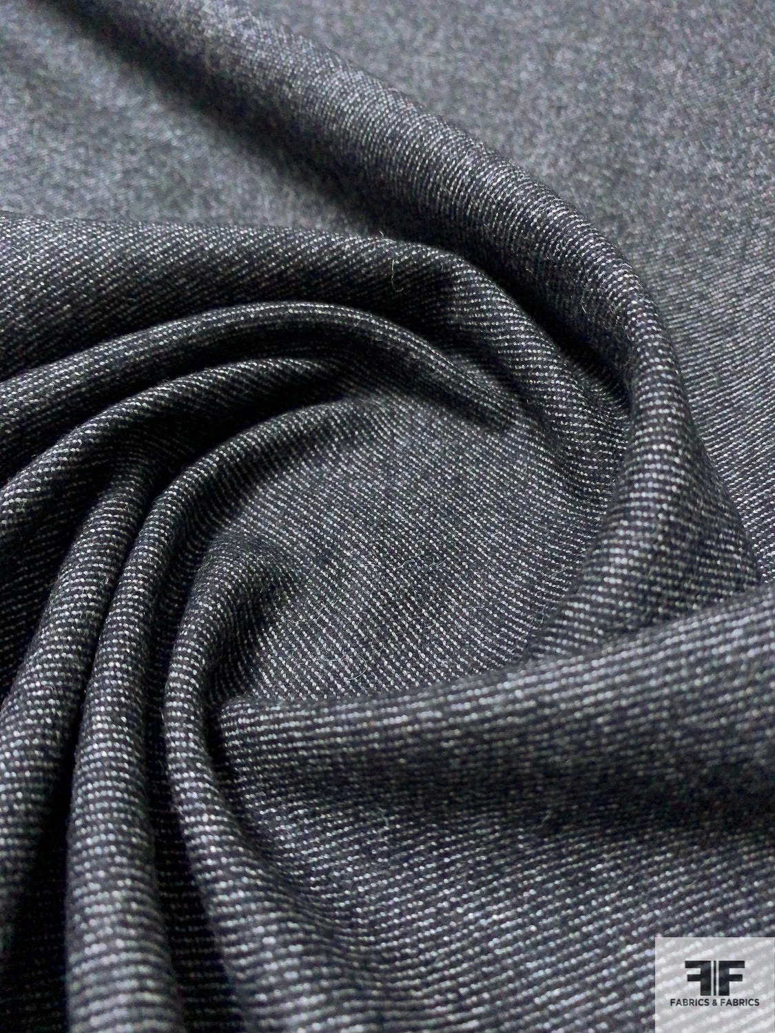 Italian Wool Blend Flannel Gabardine - Denim Navy 4 Italian Wool Blend Flannel Gabardine - Denim Navy - Image 2