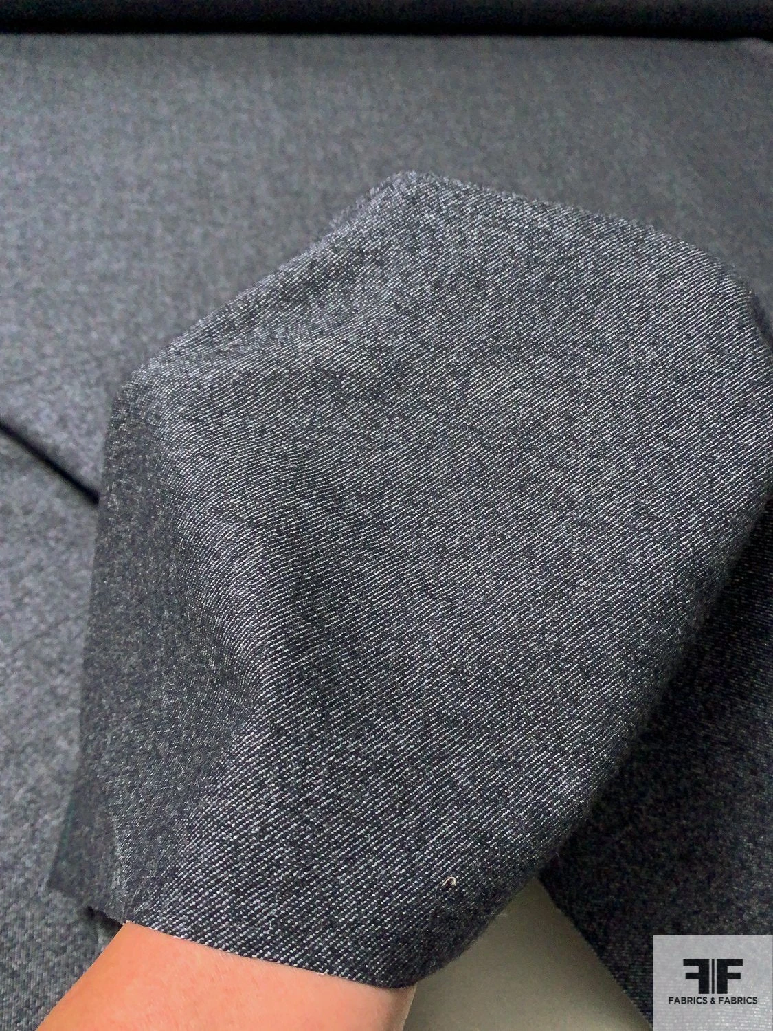 Italian Wool Blend Flannel Gabardine - Denim Navy 7 Italian Wool Blend Flannel Gabardine - Denim Navy - Image 5