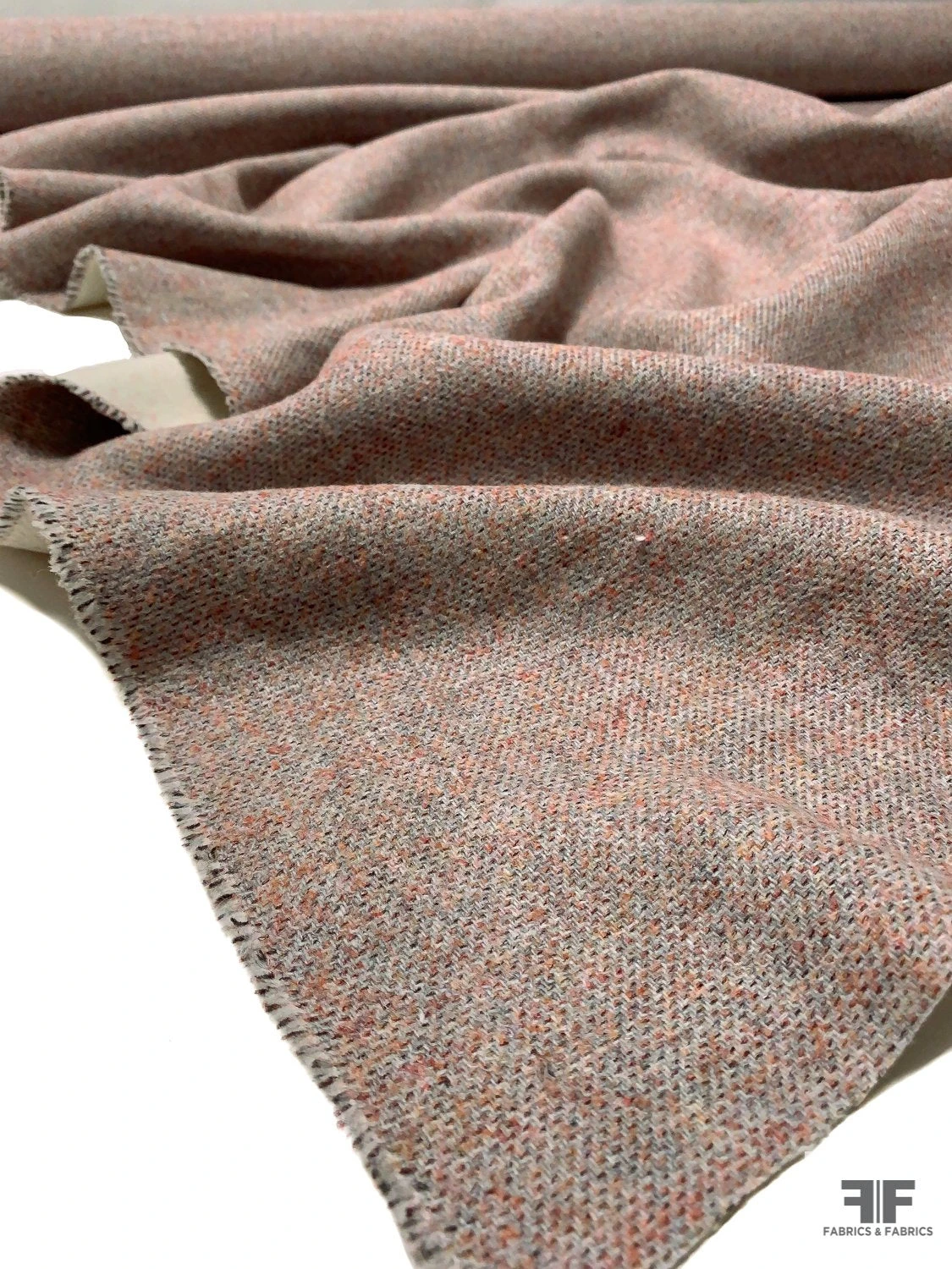 Italian Tone-on-Tone Jacket-Weight Wool Coating - Grey / Orange 3 Italian Tone-on-Tone Jacket-Weight Wool Coating - Grey / Orange