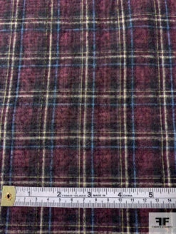 2-Ply Reversible Wool And Cotton Felted Plaid Coating - Dusty Rose / Blue / Yellow / White / Black 16 2-Ply Reversible Wool And Cotton Felted Plaid Coating - Dusty Rose / Blue / Yellow / White / Black -Fabrics And Fabrics Store 11627 4