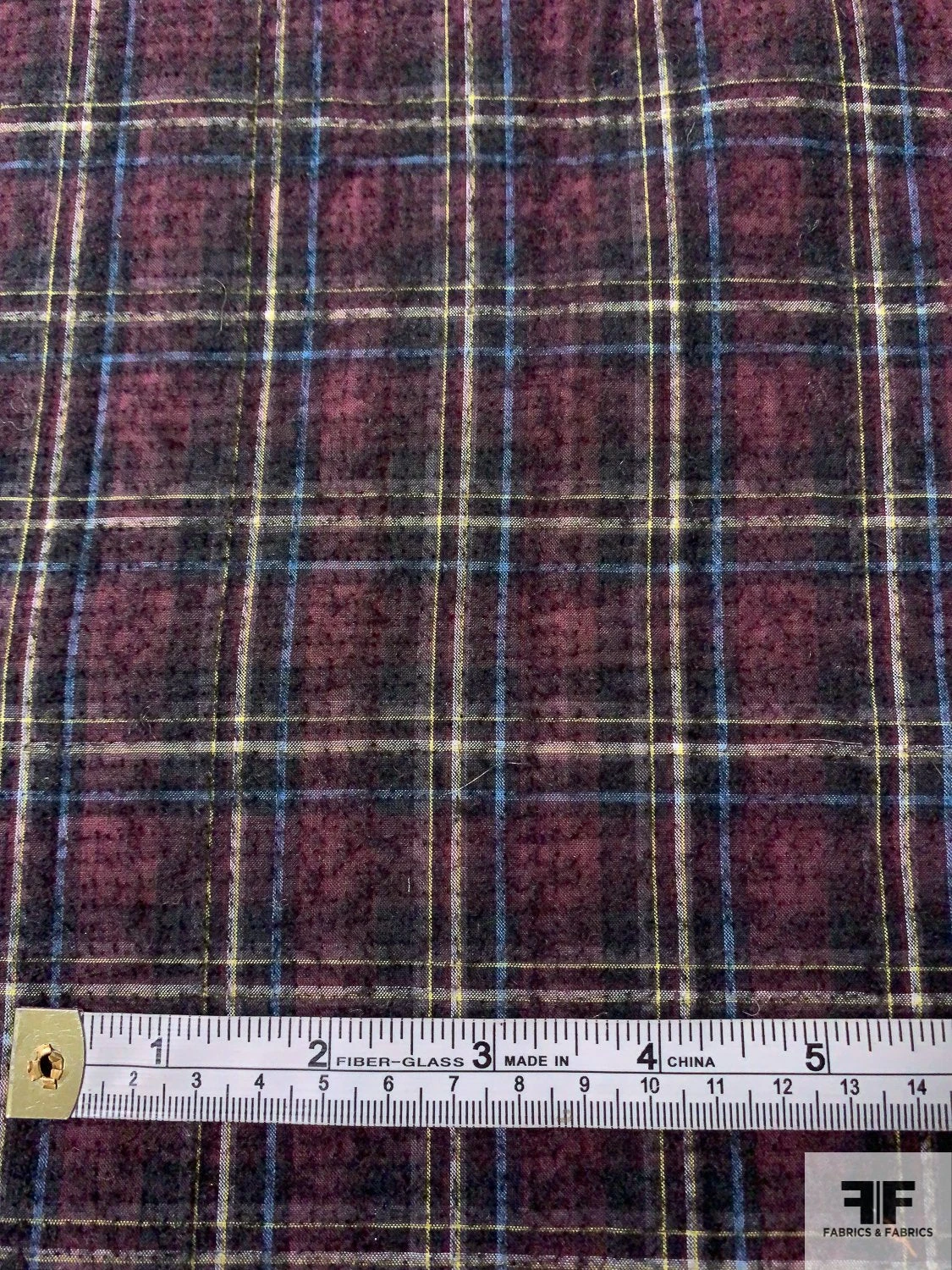 2-Ply Reversible Wool And Cotton Felted Plaid Coating - Dusty Rose / Blue / Yellow / White / Black 9 2-Ply Reversible Wool And Cotton Felted Plaid Coating - Dusty Rose / Blue / Yellow / White / Black - Image 7