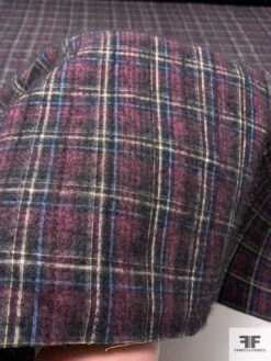 2-Ply Reversible Wool And Cotton Felted Plaid Coating - Dusty Rose / Blue / Yellow / White / Black 17 2-Ply Reversible Wool And Cotton Felted Plaid Coating - Dusty Rose / Blue / Yellow / White / Black -Fabrics And Fabrics Store 11627 5