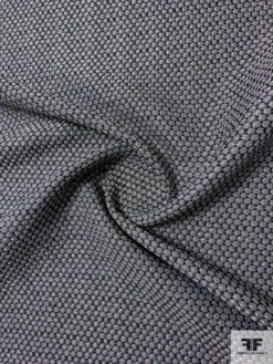 Italian Honeycomb Wool Blend Reversible Tweed Suiting - Navy / Grey / Silver 10 Italian Honeycomb Wool Blend Reversible Tweed Suiting - Navy / Grey / Silver -Fabrics And Fabrics Store 11637 2
