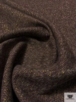 Italian Sparkle Wool Suiting With Lurex Fibers - Brown / Lilac / Gold