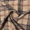 Italian Plaid Textured Jacket Weight Wool Suiting With Mohair Yarns - Light Khaki / Navy / Brown / Saddle -Fabrics And Fabrics Store 11697 1