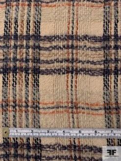 Italian Plaid Textured Jacket Weight Wool Suiting With Mohair Yarns - Light Khaki / Navy / Brown / Saddle 14 Italian Plaid Textured Jacket Weight Wool Suiting With Mohair Yarns - Light Khaki / Navy / Brown / Saddle -Fabrics And Fabrics Store 11697 5