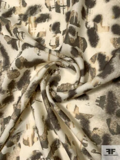 Italian Plain-Weave Abstract Printed Wool - Stone / Grey / Off-White 11 Italian Plain-Weave Abstract Printed Wool - Stone / Grey / Off-White -Fabrics And Fabrics Store 11701 2