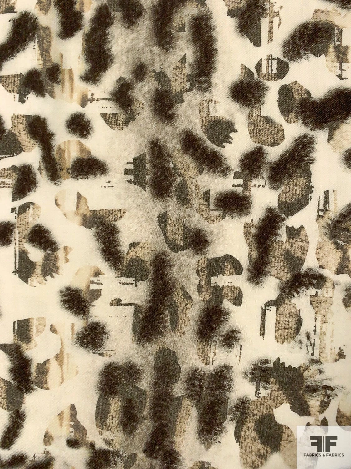 Italian Plain-Weave Abstract Printed Wool - Stone / Grey / Off-White 6 Italian Plain-Weave Abstract Printed Wool - Stone / Grey / Off-White - Image 4