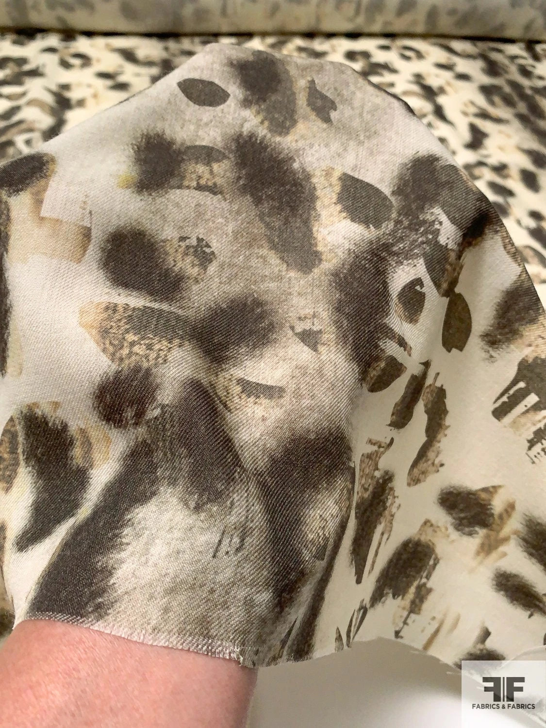 Italian Plain-Weave Abstract Printed Wool - Stone / Grey / Off-White 8 Italian Plain-Weave Abstract Printed Wool - Stone / Grey / Off-White - Image 6