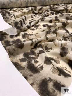 Italian Plain-Weave Abstract Printed Wool - Stone / Grey / Off-White 15 Italian Plain-Weave Abstract Printed Wool - Stone / Grey / Off-White -Fabrics And Fabrics Store 11701 7