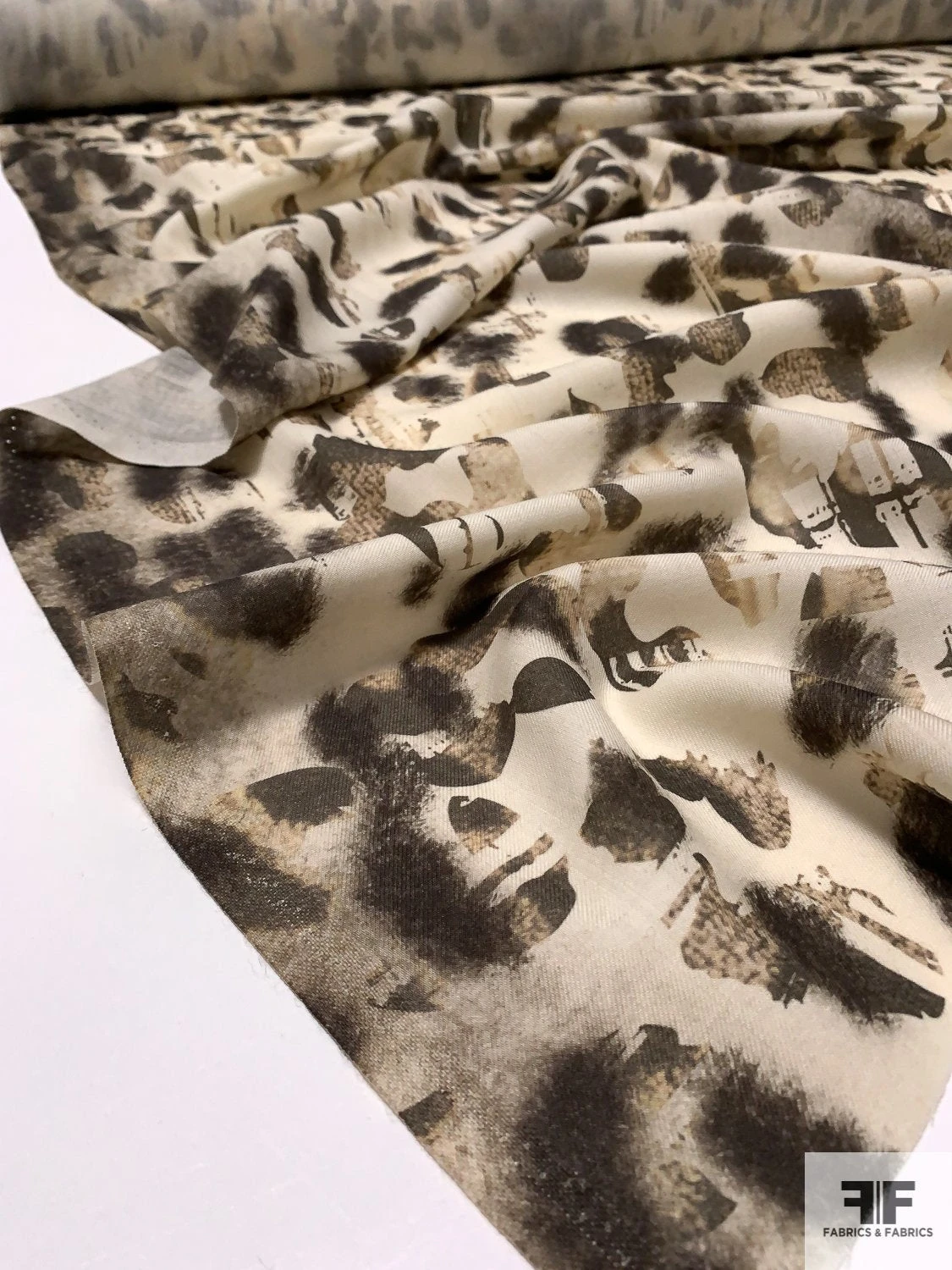 Italian Plain-Weave Abstract Printed Wool - Stone / Grey / Off-White 9 Italian Plain-Weave Abstract Printed Wool - Stone / Grey / Off-White - Image 7