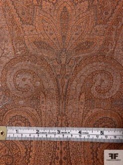 Italian Paisley Silk And Poly Organza-Like Lamé - Caramel / Brown / Grey / Silver -Fabrics And Fabrics Store 11707 5 3c8c1455 31be 4895 be5c dda16edee89e