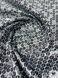Sequined-Look Reversible Brocade Lamé - Black / White / Silver / Grey -Fabrics And Fabrics Store 11713 3 69c3369e 03de 41bc a596 3cc1da80a63f
