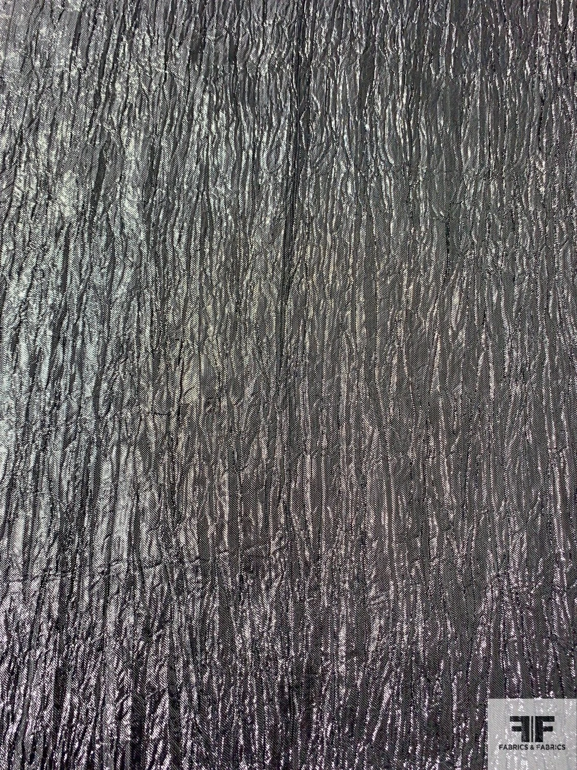 Italian Crinkled Polyester Lamé - Metallic Grey 7 Italian Crinkled Polyester Lamé - Metallic Grey - Image 5