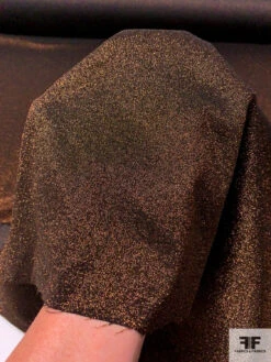 Italian Famous NYC Designer Stretch Lamé - Copper / Black