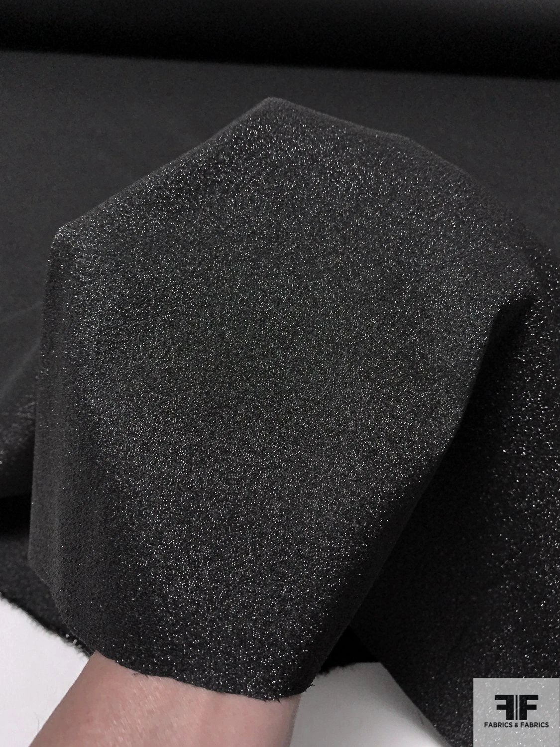 Italian Famous NYC Designer Stretch Lamé - Black 3 Italian Famous NYC Designer Stretch Lamé - Black