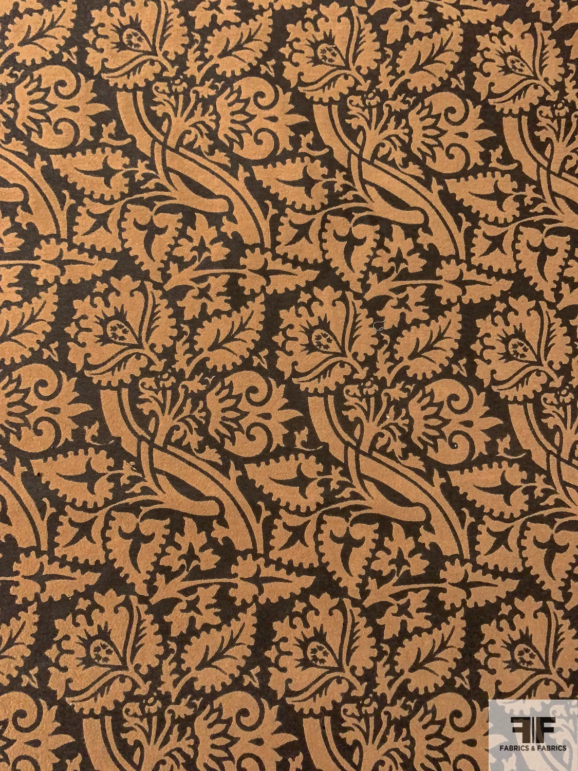 Ornate Tree Stem Embossed Cotton Velveteen - Tan / Brown Stone 7 Ornate Tree Stem Embossed Cotton Velveteen - Tan / Brown Stone - Image 5