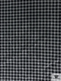 Italian Gingham Check Printed Cotton Velveteen - Grey / Black 12 Italian Gingham Check Printed Cotton Velveteen - Grey / Black -Fabrics And Fabrics Store 11774 4