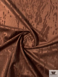 Italian Abstract Streak Embossed Stretch Velveteen - Cinnamon Brown 11 Italian Abstract Streak Embossed Stretch Velveteen - Cinnamon Brown -Fabrics And Fabrics Store 11784 2