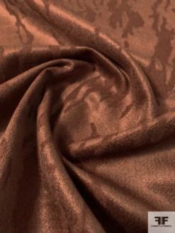 Italian Abstract Streak Embossed Stretch Velveteen - Cinnamon Brown 12 Italian Abstract Streak Embossed Stretch Velveteen - Cinnamon Brown -Fabrics And Fabrics Store 11784 3