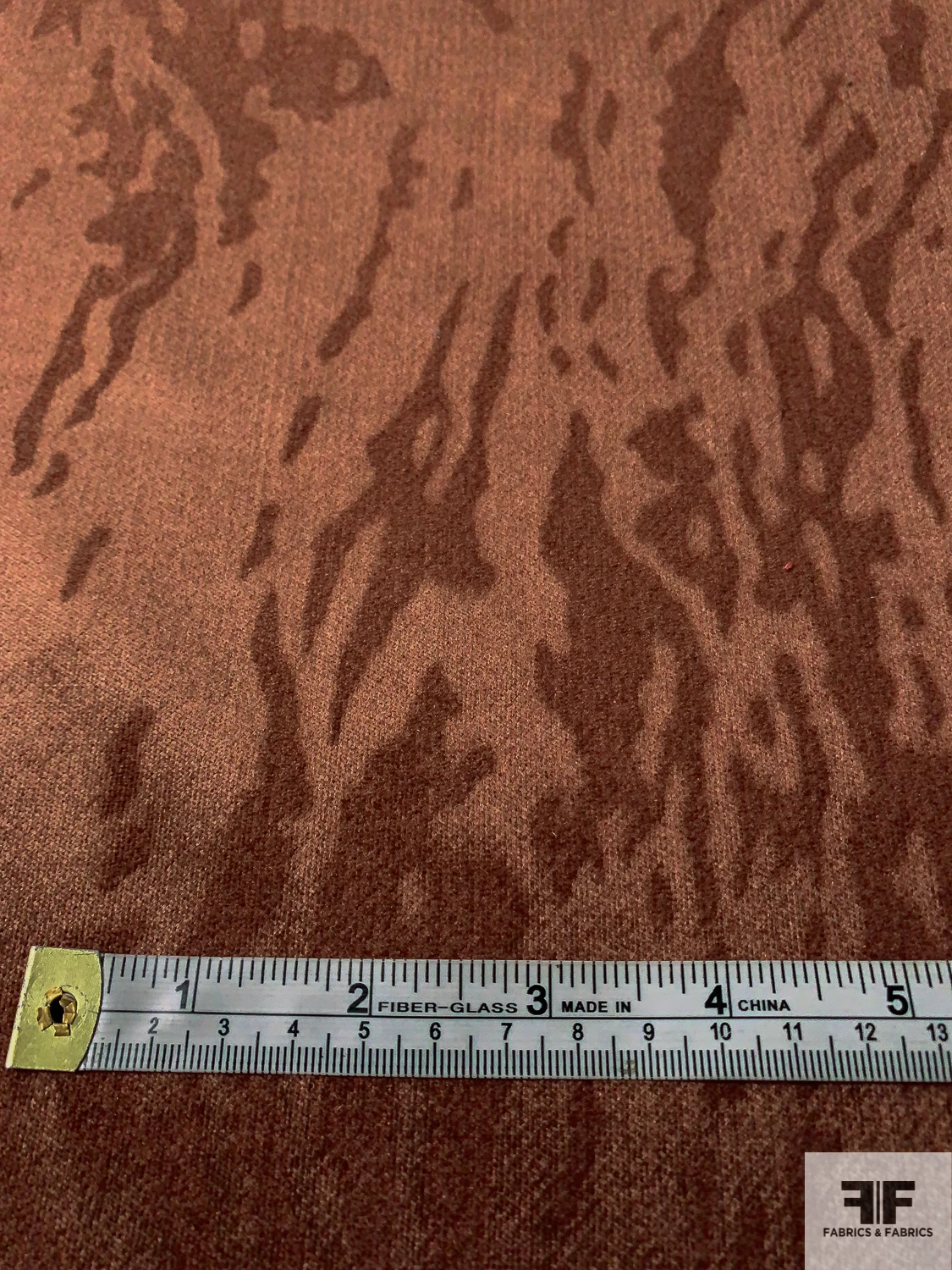 Italian Abstract Streak Embossed Stretch Velveteen - Cinnamon Brown 8 Italian Abstract Streak Embossed Stretch Velveteen - Cinnamon Brown - Image 6
