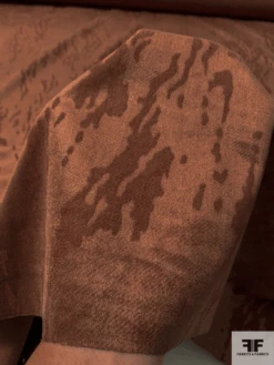 Italian Abstract Streak Embossed Stretch Velveteen - Cinnamon Brown 15 Italian Abstract Streak Embossed Stretch Velveteen - Cinnamon Brown -Fabrics And Fabrics Store 11784 6