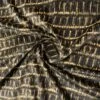 Italian Linear Design Printed Stretch Cotton Velveteen - Black / Olive / Tan 1 Italian Linear Design Printed Stretch Cotton Velveteen - Black / Olive / Tan -Fabrics And Fabrics Store 11796 1