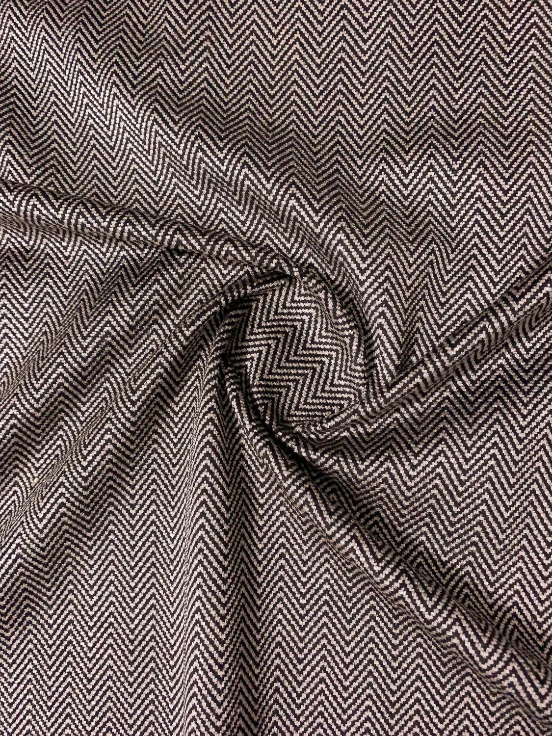 Herringbone Cotton-Poly Velveteen - Light Grey / Black 3 Herringbone Cotton-Poly Velveteen - Light Grey / Black